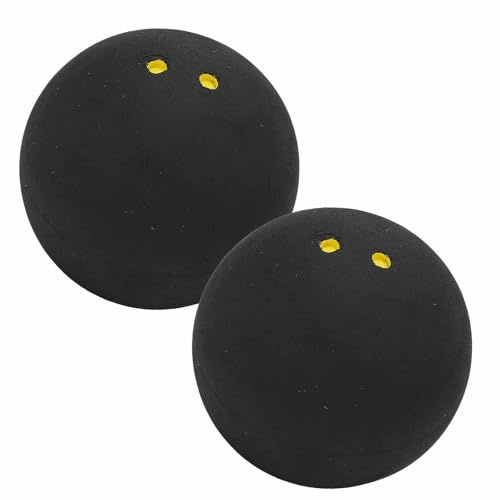 Squash Ball, 38mm Competition Squash Ball,2 Squash Balls Double Yellow Dot,High Bounce Rubber Competition Squash Ball,Professional Squash Racket Balls,Training Squash Ball,Slow Speed Handball Ball