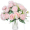 ZGTS 3 Bunches Peony Artificial Flowers Silk Peonies Bouquets Pink Flowers for table Centerpieces Floral Arrangement Faux Flower for Home Kitchen Garden Party Wedding Decoration (Pink)