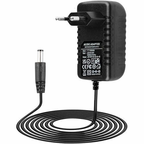 TECHZOCO Alimentador 6V 2A, Adaptador de Corriente, Fuente de alimentación 6V, Alimentador de Pared, Cargador 6 Voltios, Adaptador Alimentación, Conector DC 5.5 x 2.1 mm, Negro