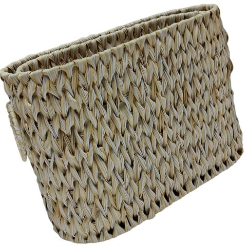 Cesta de papel higiénico de mimbre con tapa, solución de almacenamiento de baño para armarios y encimeras del hogar