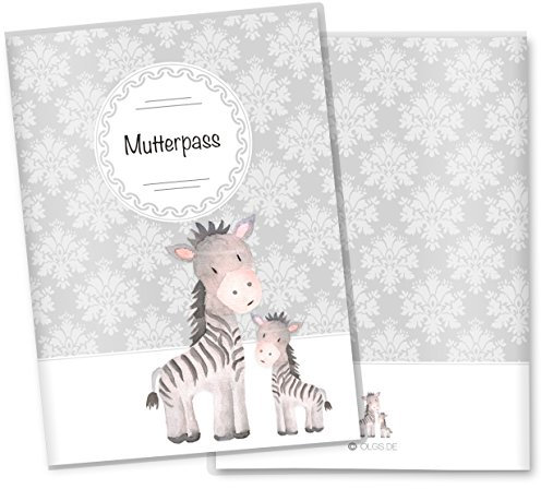 OLGS Mutterpasshülle Black & White Zebra - 3-teilige Kunststoff Schutzhülle für deutschen Mutterpass