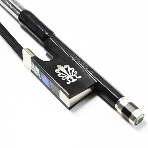 Carbon Fiber Violin Bow Natural BLACK Mongolia Horse Hair DEEP and POWERFUL Tone Nice Design 4/4 Size Black Colour VingoBow NEW