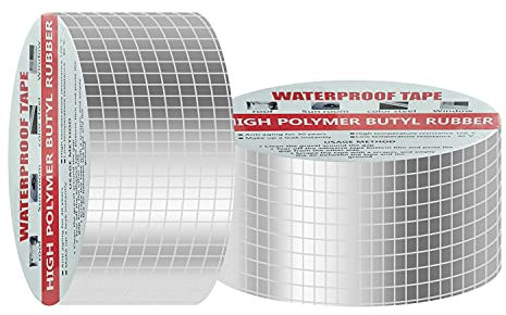 Wasserdichtes Klebeband 5m*5cm,Dichtungsband Selbstklebend, Dichtband dusche,Butylkautschuk Aluminiumfolie dichtband,für Dachleckage, Oberflächenriss, Fensterbankspalt, Rohrbruch