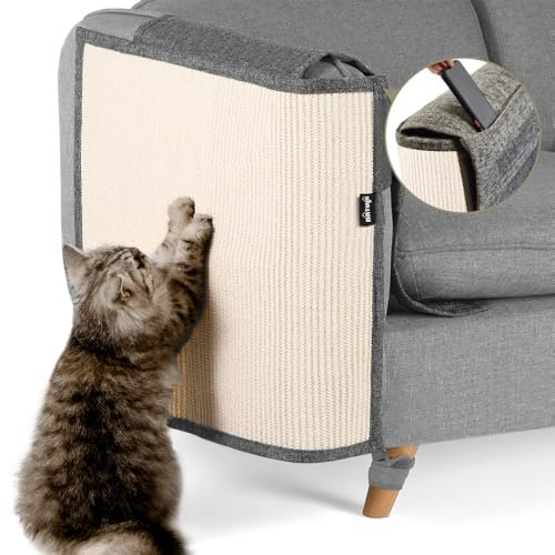 NATUYA Kratzschutz Sofa Katze Möbelschoner von Katzen - Katzenmöbel Schutz Katze Kratzschutz Kissen dehnbar Anti-Kratzer Sofa Kissen (Dunkelgrau, rechts)