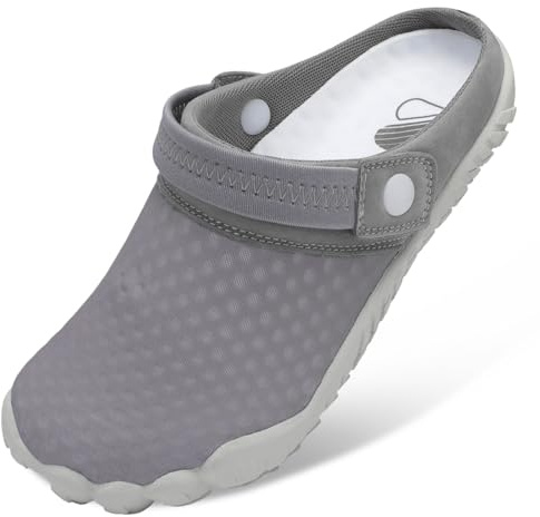 Besroad Slip on Quick Drying Running Sports Fashion Sneakers Water Shoes Summer Outdoor Hiking Shoes for Men Women Grey 9 Women/7.5 Men