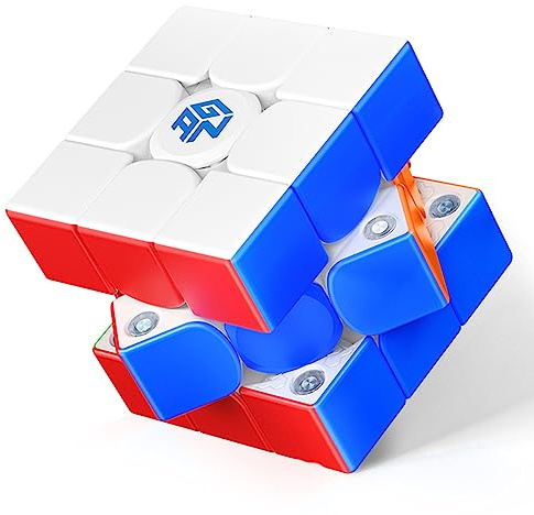GAN 356ME Magnético Speed Cube de Edición Mejorada,Cubo Mágico 3x3 con 48 Imanes/GES Pro+/4 Niveles de Elasticidad,Profesional Original Iman-tado Cubo de Velocidad (Sin Pegatinas)
