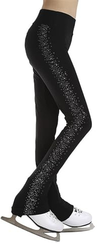 ranrann Byxor, barn, flicka, konståkning, strumpbyxor, gymnastik, dans, strass, leggings, sport, gym, fitness, elastiska yogabyxor, 5–16 år