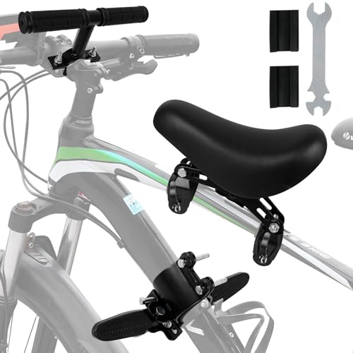 Barncykelstol barnsäkerhetsbärare frammonterad babystol med armstöd och fotpedaler justerbar frammonterad säkerhetsstol för barn och småbarn lämplig för MTB