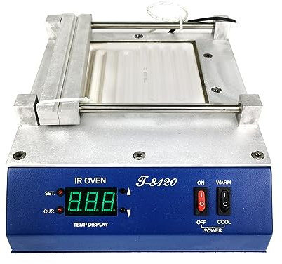 Soldering Hot Plate, Heating Plamform T-8120 120 * 120mm SMD Infrared Preheating PID Temperature Controlling Preheating Station for Electronic Repair Lab, Rework Heater Lab