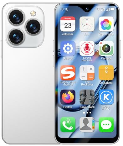 Mini 4G Smartphone Unlocked with 4.3 Inch Full Screen, Android Smart Phone Dual SIM Dual Camera 2750mAh Facial Recognition Bluetooth WiFi Student Pocket Cellphone (White)