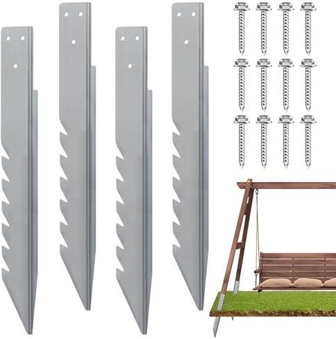 Réparation de Poteaux de Clôture, Ancrages Métalliques au Sol pour Réparation, Accessoires de Terrasse avec Ancrage au Sol pour Jardin, Cour et Maisonnettes