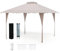 COSTWAY Pop Up Pavillon 4x4 m, Gartenpavillon Höhenverstellbar mit Doppeldach & Metallrahmen, Wasserdicht & Stabil, Faltpavillon inkl. Tragetasche, Gartenzelt Partyzelt für Terrasse, Garten (Khaki)