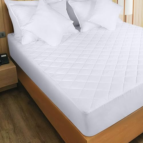Various Protector de Colchón Acolchado 150x190/200 cm Impermeable,Cubre Colchon Transpirable, Estira hasta 30 cm de Profundidad,Elástico En Todo El Contorno,Transpirable,Absorbente
