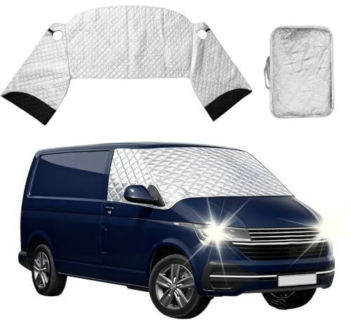 Bekasa Protector de parabrisas de algodón grueso para parabrisas externo, cubierta para la nieve, heladas, protección solar para el parabrisas delantero del parabrisas térmico (para VW T6)