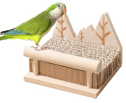 Giocattolo per uccelli | Playstand di legno | Giocattoli e posatoi del parrocchetto a dondolo interattivo | Forniture di supporto per pesce persico per la costruzione della formazione da masticazione