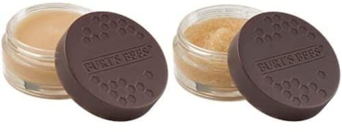 Burt's Bees Lip Mask & Scrub Bundle - Overnight Treatment With Ceramides, Lip Exfoliator With Sweet Honey Crystals