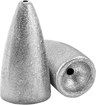 AMYSPORTS Bullet Drop Weights Sinkers Kit Saltwater Removable Fishing Sinkers Tackle Lead Bass Fishing Sinkers Shot Casting Freshwater 50pcs 3/16oz
