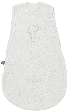 Nattou Saco de Dormir para bebés para el Verano Hecho de 100% algodón (Muselina), TOG 0,5, Aprox. 70 cm, Luna y Axel, Blanco