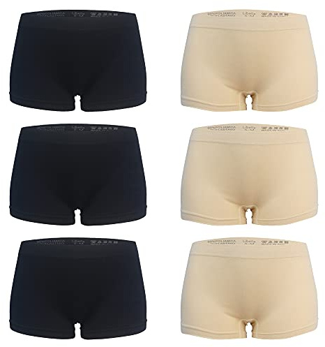 Libella - Lot de 6 - Femme Boxer - Basics Shorties Uni - Sport Seamless Culottes - 3908