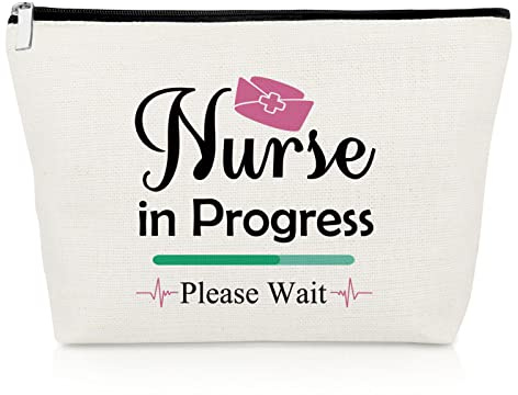 Nurse Inspirational Gifts Makeup Bags Nurse in Training Gifts Future Nursing Cosmetic Bag for Women Encouragement Present for Nursing Student Daughter Best Friend Christmas Graduation Travel Pouch