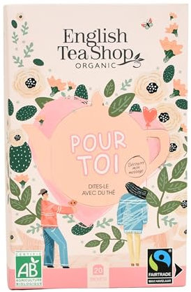 English Tea Shop - Pour toi - Assortiment de thé à offrir et à personnaliser avec un message - 5 mélanges dans une boîte de 20 sachets - Petit cadeau pas cher