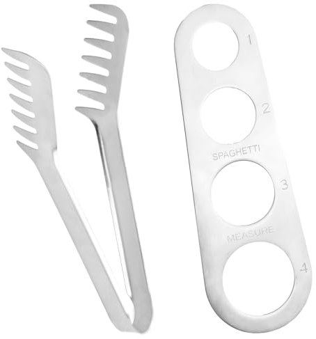 Cozlly Pinza da Cucina per Spaghetti, Pinza per servire la pasta,utensile da cucina per cuocere spaghetti, Pinza da Cucina, Pinza Acciaio Inox per pasta, Servitore Misura Spaghetti Per Casa, Hotel