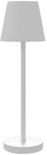 HOMCOM Tischlampe LED USB Aufladbare Tischleuchte mit 3 Lichtfarben, Nachttischlampe mit Touch-Schalter für Schlafzimmer, Wohnzimmer, Weiß