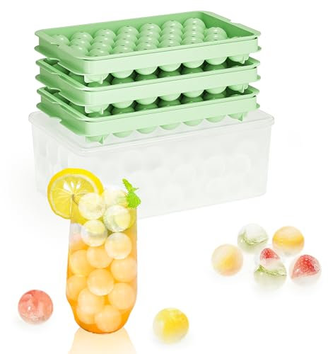 3-Pack BPA-Free Ice Cube Tray with Lid & Box - 99 Pcs 2.2cm Round Ice Balls, Ideal for Chilling Drinks