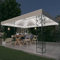PURADAY Cenador con doble techo de 3 x 4 m, color blanco, pérgola para terrazas, para reuniones familiares y varios usos