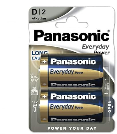 Blister 2 Pilas Alkalinas D/LR20 1,5 V, Ideales para Dispositivos electrónicos y Juguetes, ofreciendo energía Duradera y confiable.