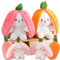 oeeo 2 Stück Hasen Verstecken,Osterhase Plüschtier, Erdbeerhasen Kissen Plüschtier 18cm mit Reißverschluss, Versteckspiel Ostergeschenk für Kinder, Jungen, Mädchen (Erdbeere)