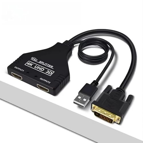 För HDMI-splitter kabel 1 i 2 ut för dubbla bildskärmar skärmswitchar 4K HD 1080P ljudvideo adapter HDTV spegling/duplicering