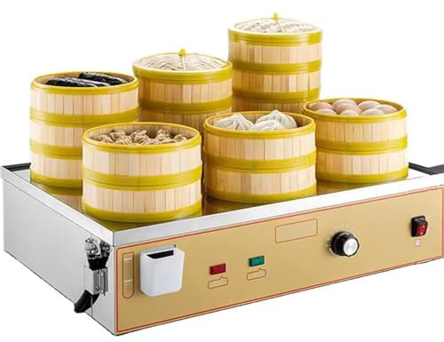 JJENXYYDS Máquina Comercial para cocinar Bollos al Vapor, vaporera eléctrica de 2/4/6 Orificios, tamaño de vaporera de 13 a 20 cm,vaporera eléctrica para Restaurante bufé en el hogar,Six-Hole