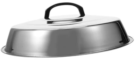 BAZEITFLOW Coperchio a Cupola per Bistecca in Acciaio Inossidabile 38 Cm, Copertura Alimentare da Cucina per Barbecue e Uso Domestico, Protezione Antipolvere per Alimenti in Ristoranti e Casa