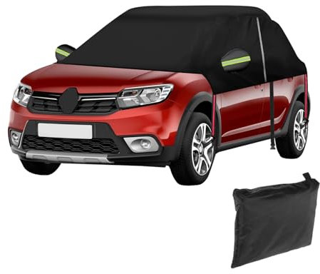 Mezza copertura per auto per Dacia Sandero Stepway 2007-2025, Oxford 420D, impermeabile, protezione per tutte le condizioni atmosferiche, protezione da sole, pioggia, polvere, UV, con cerniera