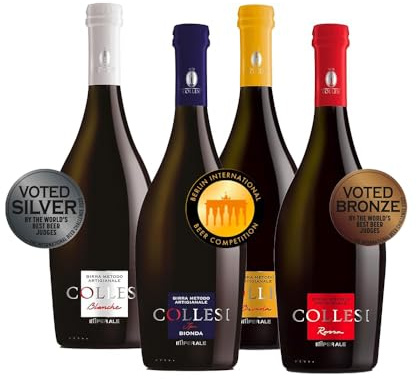 Birra Artigianale Collesi – Confezione Degustazione 4 Birre - IPA, Rossa, Bionda, Blanche – Confezione da 4 Bottiglie - 750 ml