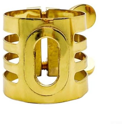 Zeroupshop Abrazadera de metal con diseño de tornillo único para saxofón alto tenor soprano y boquilla de clarinete con ajuste ajustable, accesorio musical de color dorado (saxofón alto)