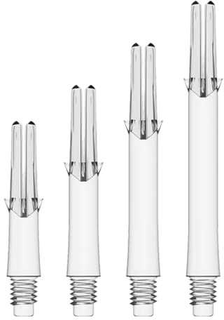 L-style L-Shaft Locked Nylon Dart Shafts, Medium (330), Clear, Set of 3