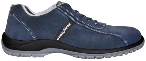 Goodyear G138/3052C - Zapatos de Seguridad Unisex S1P SRC - Piel Serraje Azul - Protección Composite - Antideslizante - Ideal para Trabajo Interior y Exterior - Talla 37