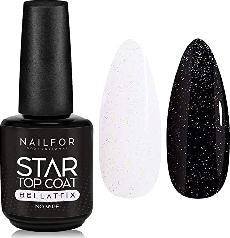 NAILFOR Star Top Coat Bellatrix - 15ml Sigillante Gel Professionale No Wipe Unghie Glitter Riflessi Luminoso Brillante Da Star