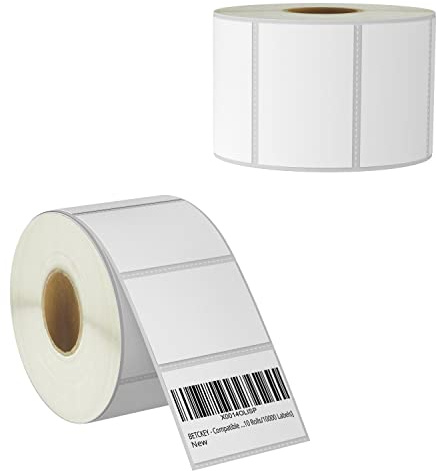 BETCKEY - 76mm x 51mm(3 in x 2 in) Perforadas Etiquetas Térmicas para Envío y Uso Múltiple Compatible con impresoras Zebra y otras [2 Rollen/1500 Etiquetas]