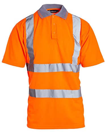 Blackrock Hi-Vis Polo Shirt, Rail Industry Orange, T-Shirt, Work Utility & Safety Clothing, High Visibility Workwear PPE, For Men Women Unisex, EN20471 Class 2 Certified, Size 5XL