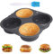 Mumisuto Burger Buns Backform Silikon, Rund 10cm Ø, Antihaft Mit 4 Hohlräumen, Für Brot, Burger Buns und Muffins, Kichen Backwerkzeug (4-Loch)
