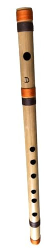 Handgefertigte Bambusflöte aus Holz, indisches Musikinstrument, Bansuri, Tonleiter D, nepalesische asiatische Welt