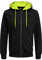 JACK & JONES Herren JJEBASIC Sweat Zip Hood, Black/Safety Yellow(NEON), XXXL