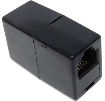 DRUT 1pcs RJ12 (RJ11) 6P6C 6 Pin Female Coupler Adapter Cable Joining, Gender Changer, Extender (Black)