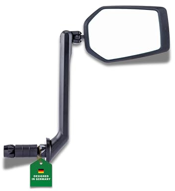 CONTEC Rückspiegel E-View Evo, Lenkerinnenklemmung 16 mm, universell für rechts oder links, Dazz Linse 75% weniger Reflexion, 97 x 68 mm, schwarz