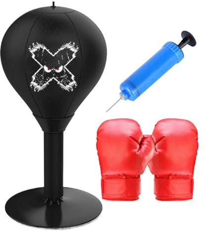 Desktop-Boxsack | Lustige Punch Rage Tasche | Stress Buster Boxsack | Tisch-Punchingball | Schreibtisch-Boxball mit starken Saugnäpfen | Lustiges Spielzeug zur Wutbewältigung für Freunde