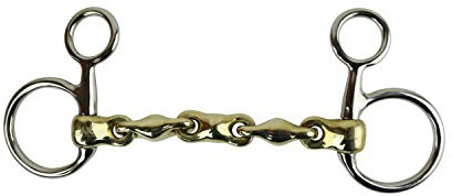 AK Waterford Mors d'équitation à joue suspendue avec embout multi-articulations en allemand AKRS-2630 (Allemand/Argent, 5.75'')