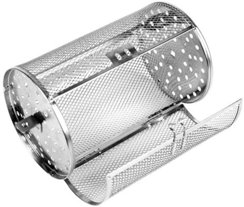 TOYANDONA Panier à Rôtisserie en Acier Inoxydable pour Friteuse à Air 12 * 23cm Accessoire De Cuisson Polyvalent pour Rôtir Noix Et Viandes Outil Solide Et Sûr Barbecue Pâtisserie